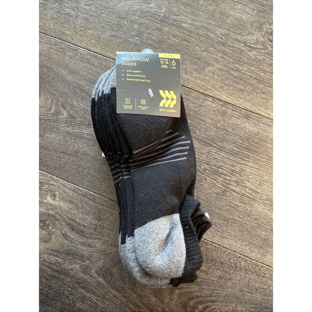 All in Motion Black and Gray Athletic Socks